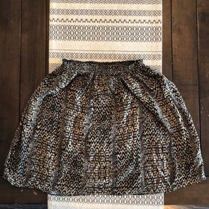 Mossimo Black/Khaki Patterned Skirt w/ Pockets